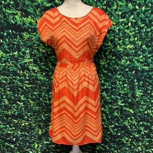 Outback Red Chevron Patterned Orange Dress Size 8